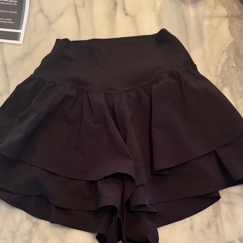 Aerie Black Layered Skorts